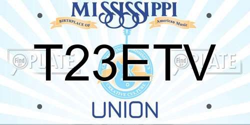 T23ETV Mississippi License Plate