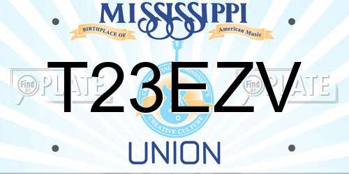 T23EZV Mississippi License Plate