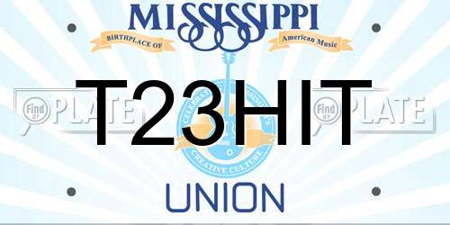 T23HIT Mississippi License Plate