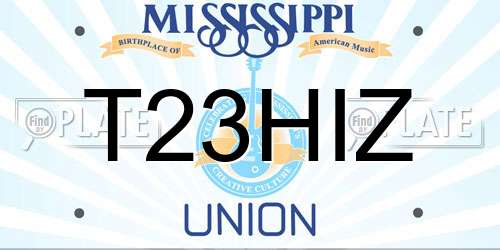 T23HIZ Mississippi License Plate