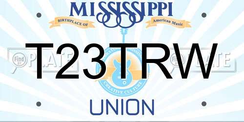 T23TRW Mississippi License Plate