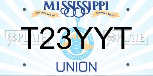 T23YYT Mississippi License Plate