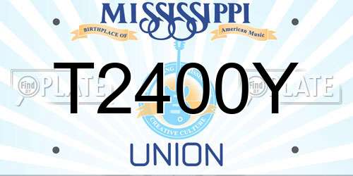 T2400Y Mississippi License Plate