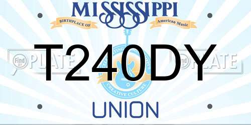 T240DY Mississippi License Plate