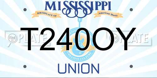 T240OY Mississippi License Plate