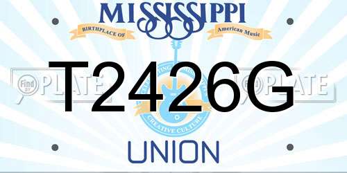 T2426G Mississippi License Plate