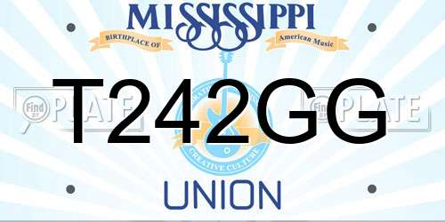 T242GG Mississippi License Plate