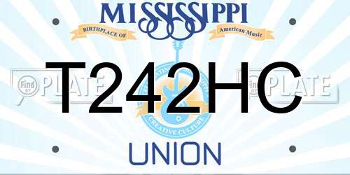 T242HC Mississippi License Plate