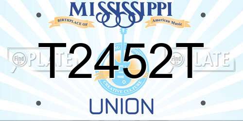 T2452T Mississippi License Plate