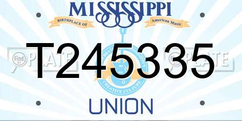 T245335 Mississippi License Plate