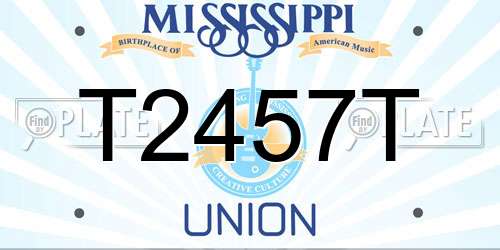 T2457T Mississippi License Plate