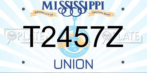 T2457Z Mississippi License Plate