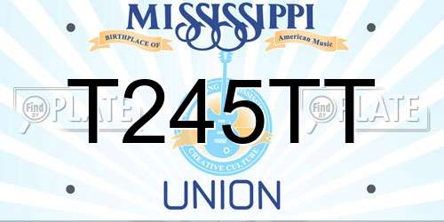 T245TT Mississippi License Plate