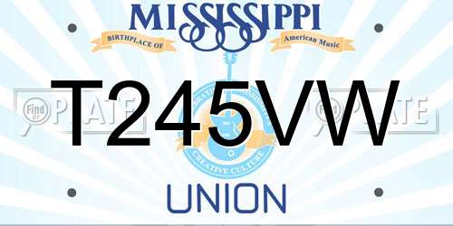 T245VW Mississippi License Plate