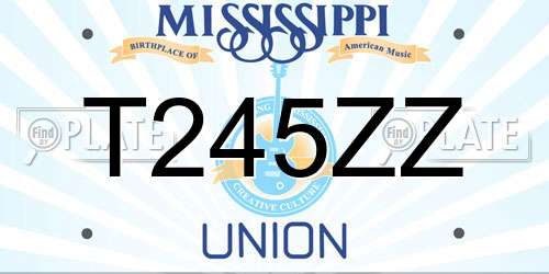 T245ZZ Mississippi License Plate