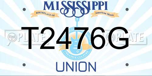 T2476G Mississippi License Plate