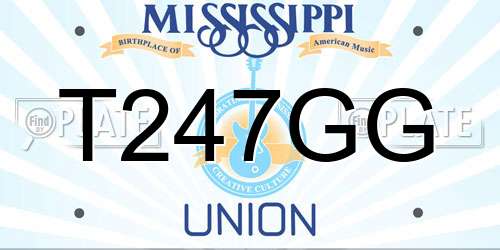 T247GG Mississippi License Plate