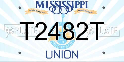 T2482T Mississippi License Plate