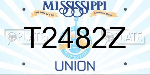 T2482Z Mississippi License Plate