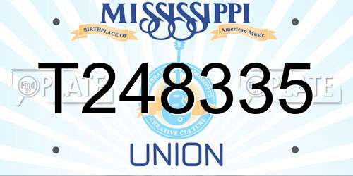 T248335 Mississippi License Plate
