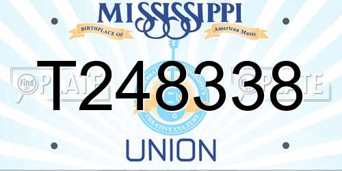 T248338 Mississippi License Plate