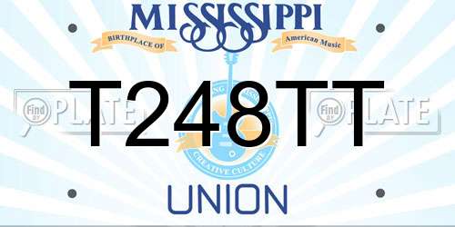 T248TT Mississippi License Plate