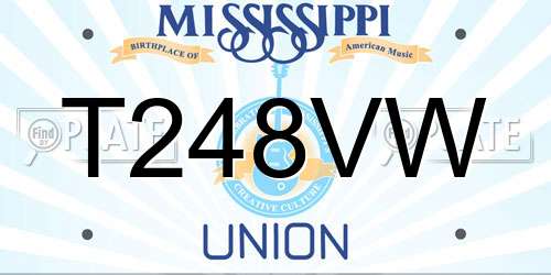 T248VW Mississippi License Plate