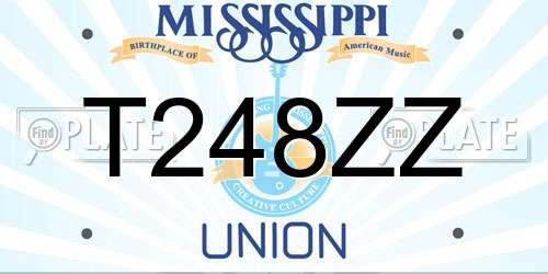 T248ZZ Mississippi License Plate