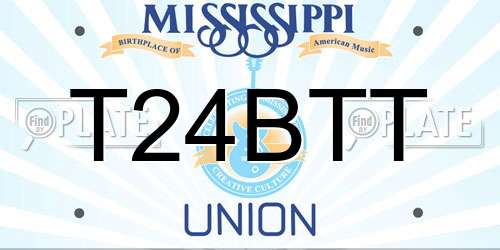 T24BTT Mississippi License Plate