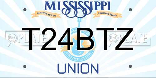 T24BTZ Mississippi License Plate
