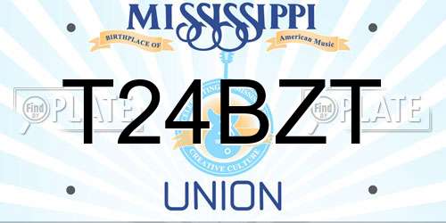 T24BZT Mississippi License Plate