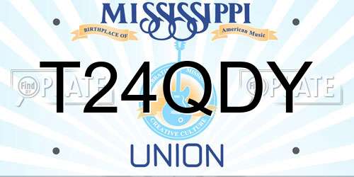 T24QDY Mississippi License Plate