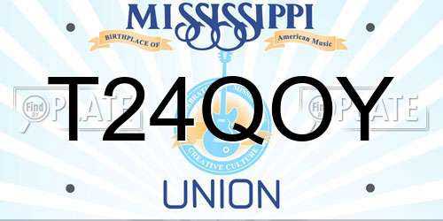 T24QOY Mississippi License Plate