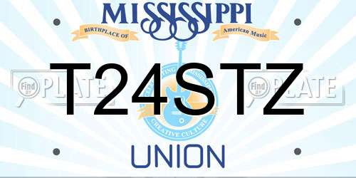T24STZ Mississippi License Plate
