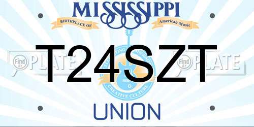T24SZT Mississippi License Plate