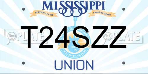 T24SZZ Mississippi License Plate