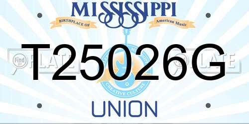 T25026G Mississippi License Plate