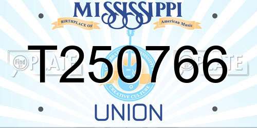 T250766 Mississippi License Plate