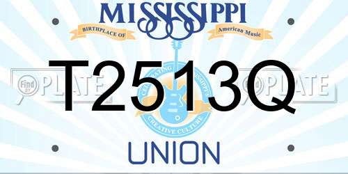T2513Q Mississippi License Plate