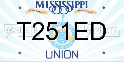 T251ED Mississippi License Plate