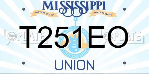 T251EO Mississippi License Plate