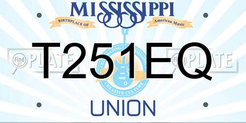 T251EQ Mississippi License Plate