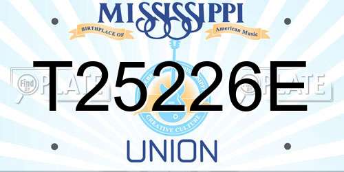T25226E Mississippi License Plate