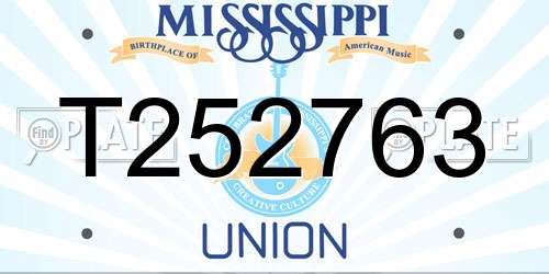 T252763 Mississippi License Plate