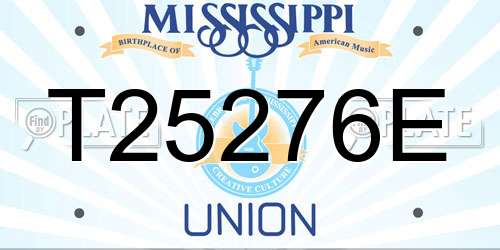T25276E Mississippi License Plate