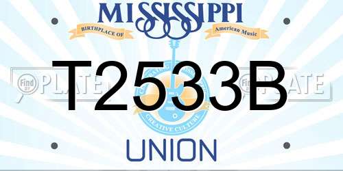 T2533B Mississippi License Plate