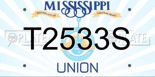 T2533S Mississippi License Plate