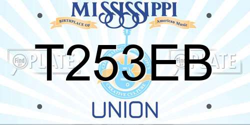 T253EB Mississippi License Plate