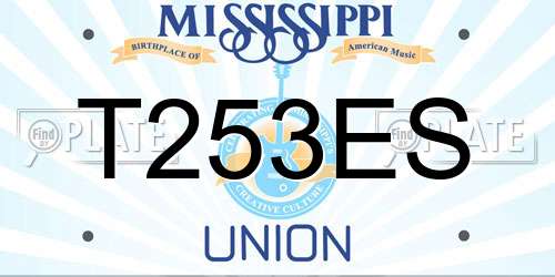 T253ES Mississippi License Plate