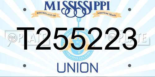 T255223 Mississippi License Plate